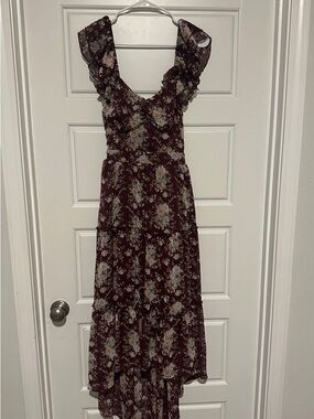 Altar'd State Floral High Low Midi Dress
